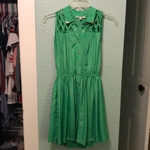 Emerald green chiffon dress